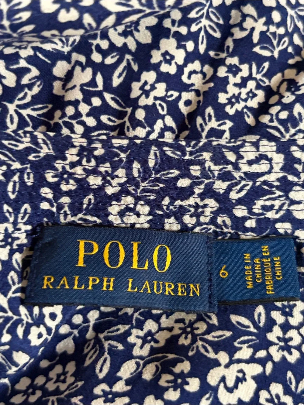 Polo by Ralph Lauren Blue Floral s/s Nami Crepe Wrap Mini Dress, 6 - Picture 11 of 11